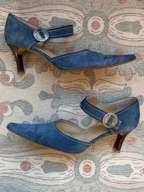 Paco Herrero Blue Suede Heels